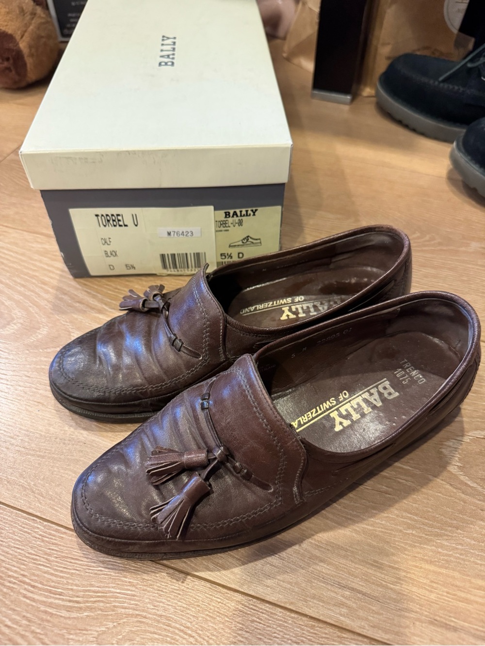 Vintage Bally Men’s Brown Leather Tassel Loafers